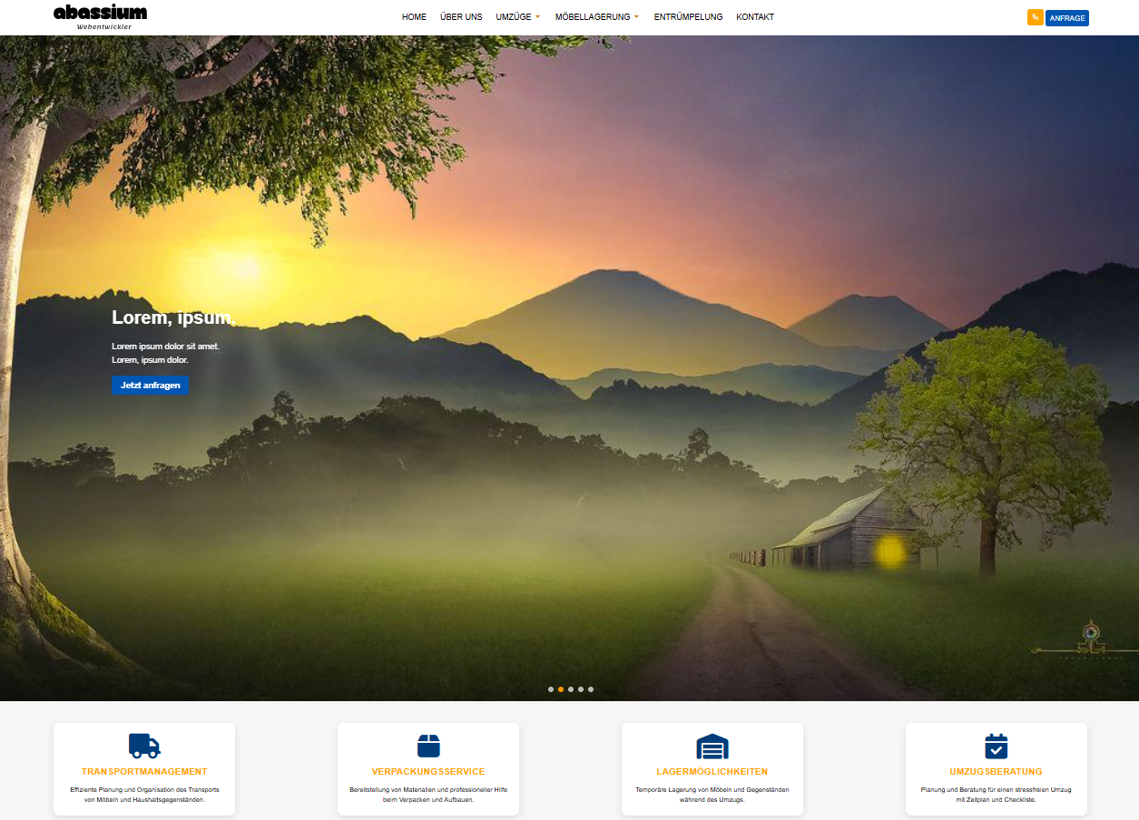 Startseite mit Slider